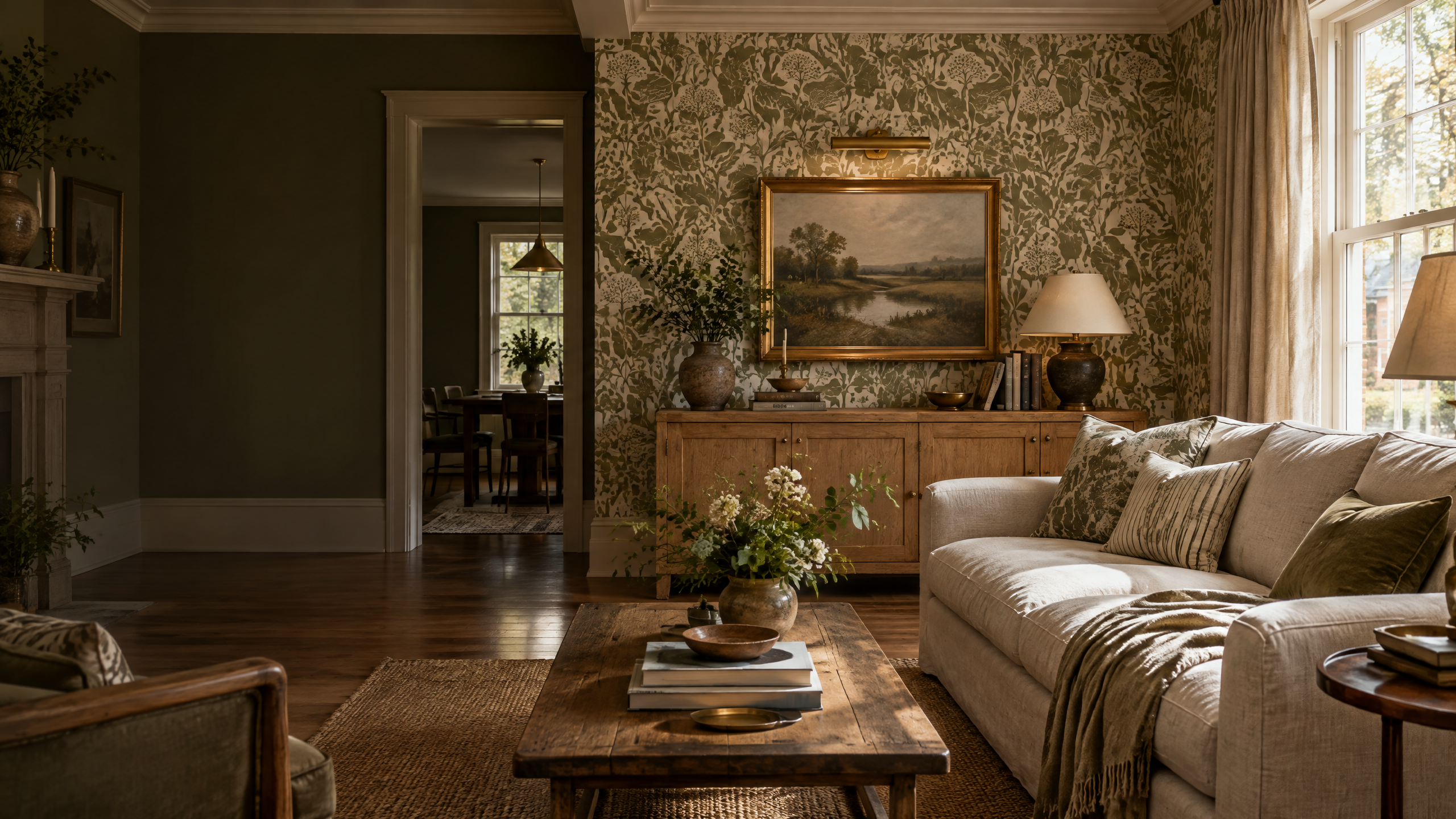 Professional interior featuring professionally installed wallpaper by Racine Walls